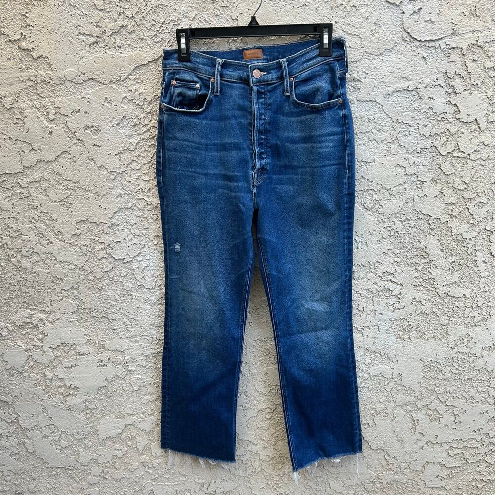 Mother Jeans The Tripper Ankle Fray Jeans Cropped Medium Wash Size 31